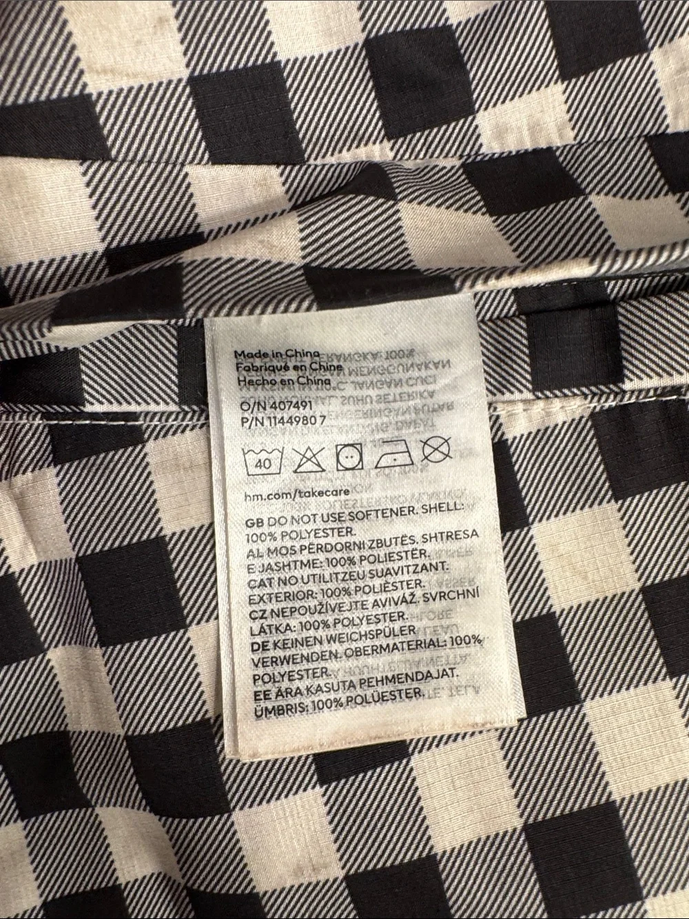 Lightweight Checked Windbreaker Raincoat with Detachable Hood